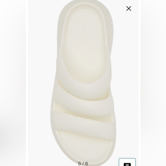 CROCS Mega Crush Platform Wedge Sandal (WOMENS) size 9 CHALK - Picture 5 of 8